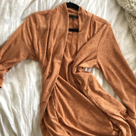 B by Bobeau Ellen Ribbed Waterfall Cardigan - Picture 2 of 5